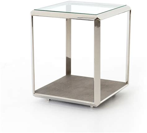 shagreen shadow box end table steel|Four Hands Shagreen Shadow Box Coffee Table.